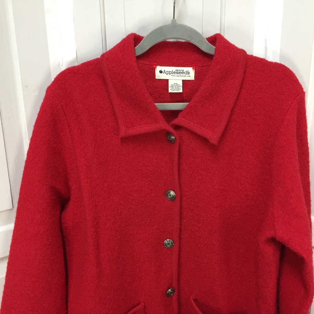 Appleseed's Red Wool Button Down Jacket - image 6